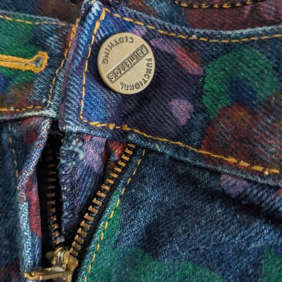 Floral Jean Midi Skirt with Slit Vintage - Picture 2 of 7